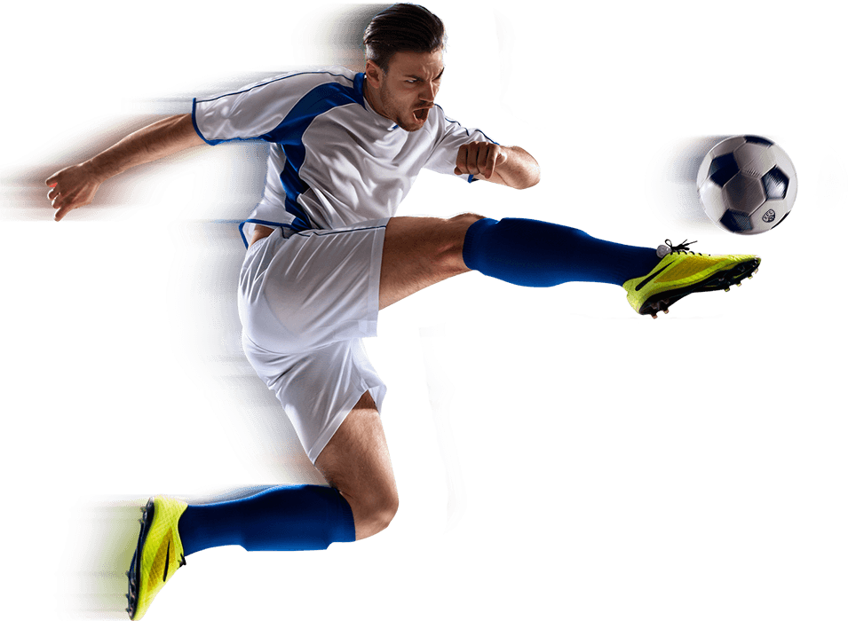 Sportowiec w dynamicznym wyskoku
